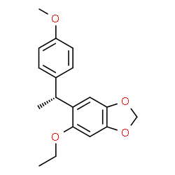 ChemSpider 2D Image | 5-Ethoxy-6-[(1R)-1-(4-methoxyphenyl)ethyl]-1,3-benzodioxole | C18H20O4