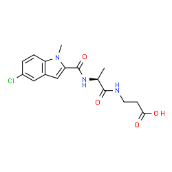 ChemSpider 2D Image | N-[(5-Chloro-1-methyl-1H-indol-2-yl)carbonyl]-L-alanyl-beta-alanine | C16H18ClN3O4