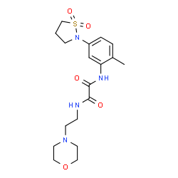 ChemSpider 2D Image | N-[5-(1,1-Dioxido-1,2-thiazolidin-2-yl)-2-methylphenyl]-N'-[2-(4-morpholinyl)ethyl]ethanediamide | C18H26N4O5S