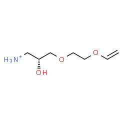 ChemSpider 2D Image | (2R)-2-Hydroxy-3-[2-(vinyloxy)ethoxy]-1-propanaminium | C7H16NO3