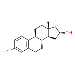 ChemSpider 2D Image | (16alpha)-Estra-1,3,5(10)-triene-3,16-diol | C18H24O2