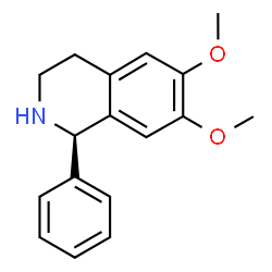 ChemSpider 2D Image | (1R)-1,2,3,4-Tetrahydro-6,7-dimethoxy-1-phenylisoquinoline | C17H19NO2