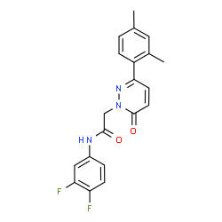 ChemSpider 2D Image | N-(3,4-Difluorophenyl)-2-[3-(2,4-dimethylphenyl)-6-oxo-1(6H)-pyridazinyl]acetamide | C20H17F2N3O2