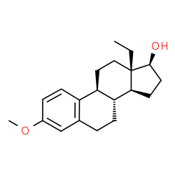 ChemSpider 2D Image | (17Î²)-13-Ethyl-3-methoxygona-1,3,5(10)-trien-17-ol | C20H28O2