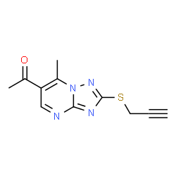 ChemSpider 2D Image | 1-[7-Methyl-2-(2-propyn-1-ylsulfanyl)[1,2,4]triazolo[1,5-a]pyrimidin-6-yl]ethanone | C11H10N4OS
