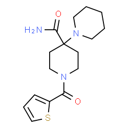 ChemSpider 2D Image | 1'-(2-Thienylcarbonyl)-1,4'-bipiperidine-4'-carboxamide | C16H23N3O2S