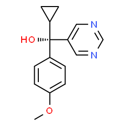 ChemSpider 2D Image | (S)-Cyclopropyl(4-methoxyphenyl)5-pyrimidinylmethanol | C15H16N2O2