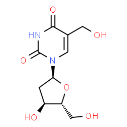 ChemSpider 2D Image | 1-(2-Deoxy-alpha-D-erythro-pentofuranosyl)-5-(hydroxymethyl)-2,4(1H,3H)-pyrimidinedione | C10H14N2O6
