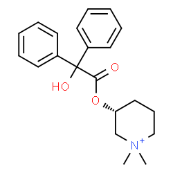 ChemSpider 2D Image | (3R)-3-[2-Hydroxy(diphenyl)acetoxy]-1,1-dimethylpiperidinium | C21H26NO3