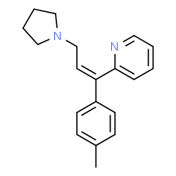 ChemSpider 2D Image | trans-2-(3-(1-pyrrolidinyl)-1-p-tolylpropenyl)pyridine | C19H22N2