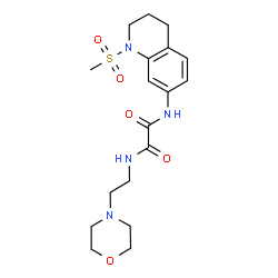 ChemSpider 2D Image | N-[1-(Methylsulfonyl)-1,2,3,4-tetrahydro-7-quinolinyl]-N'-[2-(4-morpholinyl)ethyl]ethanediamide | C18H26N4O5S