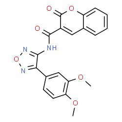ChemSpider 2D Image | N-[4-(3,4-Dimethoxyphenyl)-1,2,5-oxadiazol-3-yl]-2-oxo-2H-chromene-3-carboxamide | C20H15N3O6