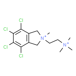 ChemSpider 2D Image | 4,5,6,7-Tetrachloro-2-methyl-2-(2-(trimethylammonio)ethyl)isoindolinium | C14H20Cl4N2