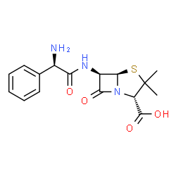 ChemSpider 2D Image | D-(−)-ampicillin | C16H19N3O4S