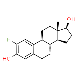 ChemSpider 2D Image | (17beta)-2-Fluoroestra-1(10),2,4-triene-3,17-diol | C18H23FO2