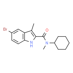 ChemSpider 2D Image | 5-Bromo-N-cyclohexyl-N,3-dimethyl-1H-indole-2-carboxamide | C17H21BrN2O