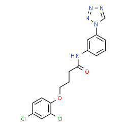 ChemSpider 2D Image | 4-(2,4-Dichlorophenoxy)-N-[3-(1H-tetrazol-1-yl)phenyl]butanamide | C17H15Cl2N5O2