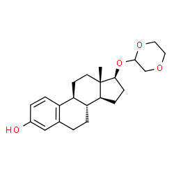 ChemSpider 2D Image | 17beta-(1,4-Dioxan-2-yloxy)estra-1,3,5(10)-trien-3-ol | C22H30O4