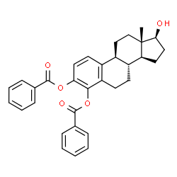 ChemSpider 2D Image | (17beta)-17-Hydroxyestra-1,3,5(10)-triene-3,4-diyl dibenzoate | C32H32O5
