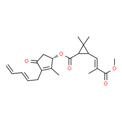 ChemSpider 2D Image | (1S)-2-Methyl-4-oxo-3-[(2E)-2,4-pentadien-1-yl]-2-cyclopenten-1-yl 3-[(1E)-3-methoxy-2-methyl-3-oxo-1-propen-1-yl]-2,2-dimethylcyclopropanecarboxylate | C22H28O5