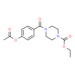 ChemSpider 2D Image | Ethyl 4-(4-acetoxybenzoyl)-1-piperazinecarboxylate | C16H20N2O5