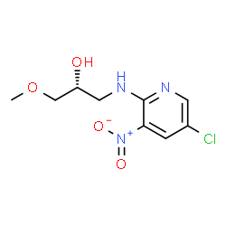ChemSpider 2D Image | (2R)-1-[(5-Chloro-3-nitro-2-pyridinyl)amino]-3-methoxy-2-propanol | C9H12ClN3O4