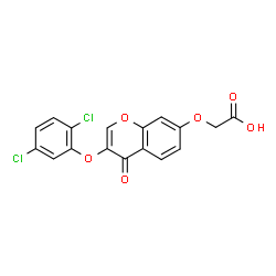ChemSpider 2D Image | {[3-(2,5-Dichlorophenoxy)-4-oxo-4H-chromen-7-yl]oxy}acetic acid | C17H10Cl2O6