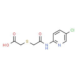 ChemSpider 2D Image | 2-({2-[(5-chloro-2-pyridyl)amino]-2-oxoethyl}thio)acetic acid | C9H9ClN2O3S