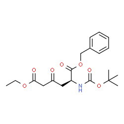 ChemSpider 2D Image | 1-Benzyl 6-ethyl (2S)-2-({[(2-methyl-2-propanyl)oxy]carbonyl}amino)-4-oxohexanedioate | C20H27NO7