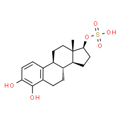 ChemSpider 2D Image | (17beta)-3,4-Dihydroxyestra-1,3,5(10)-trien-17-yl hydrogen sulfate | C18H24O6S