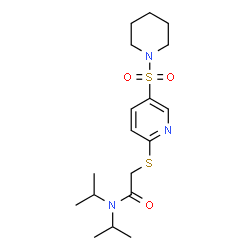 ChemSpider 2D Image | N,N-Diisopropyl-2-{[5-(1-piperidinylsulfonyl)-2-pyridinyl]sulfanyl}acetamide | C18H29N3O3S2