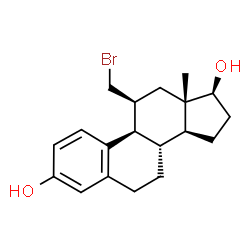 ChemSpider 2D Image | (11beta,17beta)-11-(Bromomethyl)estra-1,3,5(10)-triene-3,17-diol | C19H25BrO2