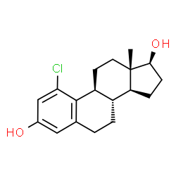 ChemSpider 2D Image | (17beta)-1-Chloroestra-1,3,5(10)-triene-3,17-diol | C18H23ClO2