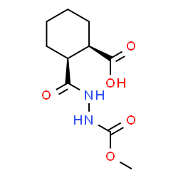 ChemSpider 2D Image | (1R,2S)-2-{[2-(Methoxycarbonyl)hydrazino]carbonyl}cyclohexanecarboxylic acid | C10H16N2O5