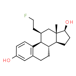ChemSpider 2D Image | (11beta,17beta)-11-(2-Fluoroethyl)estra-1,3,5(10)-triene-3,17-diol | C20H27FO2