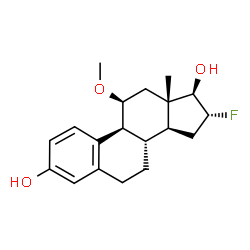ChemSpider 2D Image | (11beta,16alpha,17beta)-16-Fluoro-11-methoxyestra-1,3,5(10)-triene-3,17-diol | C19H25FO3