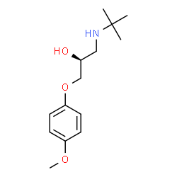 ChemSpider 2D Image | (2S)-1-(4-Methoxyphenoxy)-3-[(2-methyl-2-propanyl)amino]-2-propanol | C14H23NO3