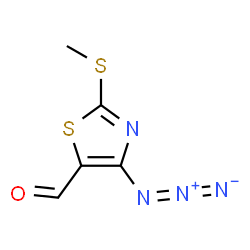ChemSpider 2D Image | 4-Azido-2-(methylsulfanyl)-1,3-thiazole-5-carbaldehyde | C5H4N4OS2