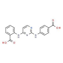 ChemSpider 2D Image | 2-({2-[(4-Carboxyphenyl)amino]-4-pyrimidinyl}amino)benzoic acid | C18H14N4O4