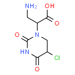 ChemSpider 2D Image | 3-Amino-2-(5-chloro-2,4-dioxotetrahydro-1(2H)-pyrimidinyl)propanoic acid | C7H10ClN3O4