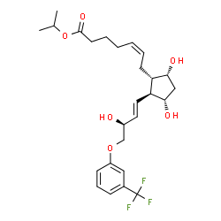 ChemSpider 2D Image | Isopropyl (5Z)-7-[(1S,2S,3S,5R)-3,5-dihydroxy-2-{(1E,3S)-3-hydroxy-4-[3-(trifluoromethyl)phenoxy]-1-buten-1-yl}cyclopentyl]-5-heptenoate | C26H35F3O6