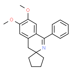 ChemSpider 2D Image | 6',7'-Dimethoxy-1'-phenyl-4'H-spiro[cyclopentane-1,3'-isoquinoline] | C21H23NO2