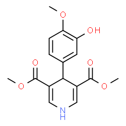 ChemSpider 2D Image | Dimethyl 4-(3-hydroxy-4-methoxyphenyl)-1,4-dihydro-3,5-pyridinedicarboxylate | C16H17NO6
