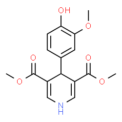 ChemSpider 2D Image | Dimethyl 4-(4-hydroxy-3-methoxyphenyl)-1,4-dihydro-3,5-pyridinedicarboxylate | C16H17NO6