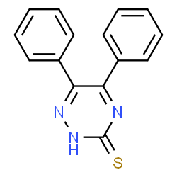 ChemSpider 2D Image | 3-Mercapto-5,6-diphenyl-1,2,4-triazine | C15H11N3S