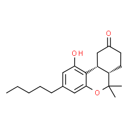 ChemSpider 2D Image | (6aS,10aR)-1-Hydroxy-6,6-dimethyl-3-pentyl-6,6a,7,8,10,10a-hexahydro-9H-benzo[c]chromen-9-one | C20H28O3