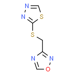 ChemSpider 2D Image | 3-[(1,3,4-Thiadiazol-2-ylsulfanyl)methyl]-1,2,4-oxadiazole | C5H4N4OS2