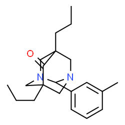 ChemSpider 2D Image | 2-(3-Methylphenyl)-5,7-dipropyl-1,3-diazatricyclo[3.3.1.1~3,7~]decan-6-one | C21H30N2O