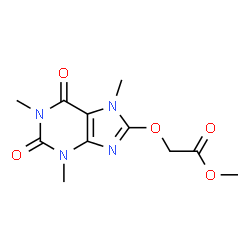 ChemSpider 2D Image | Methyl [(1,3,7-trimethyl-2,6-dioxo-2,3,6,7-tetrahydro-1H-purin-8-yl)oxy]acetate | C11H14N4O5