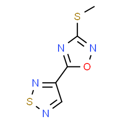 ChemSpider 2D Image | 3-(Methylsulfanyl)-5-(1,2,5-thiadiazol-3-yl)-1,2,4-oxadiazole | C5H4N4OS2
